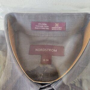 Nordstrom Man’s Cotton Striped Wrinkle Free Dress Shirt (Neck size:16-34)